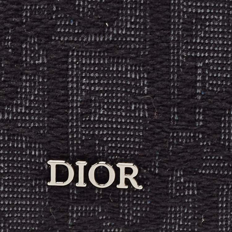 Pre Owned Dior Black Oblique Jacquard Bifold Wallet
