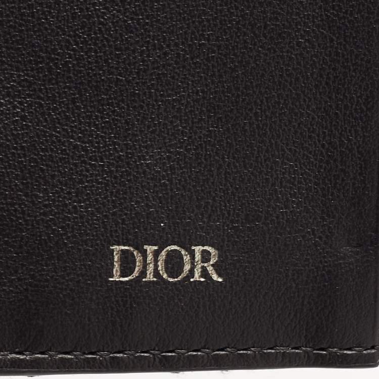 Pre Owned Dior Black Oblique Jacquard Bifold Wallet