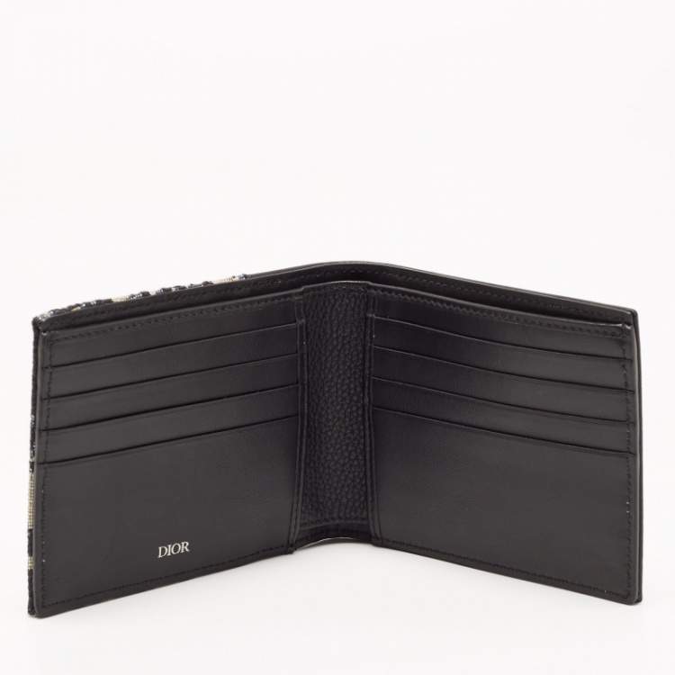 Pre Owned Dior Black Oblique Jacquard Bifold Wallet