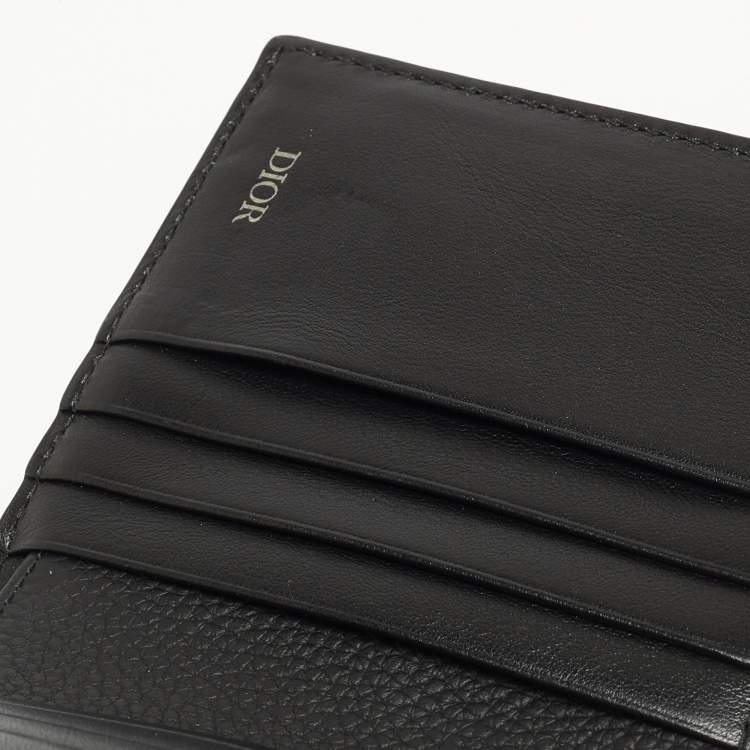 Pre Owned Dior Black Oblique Jacquard Bifold Wallet