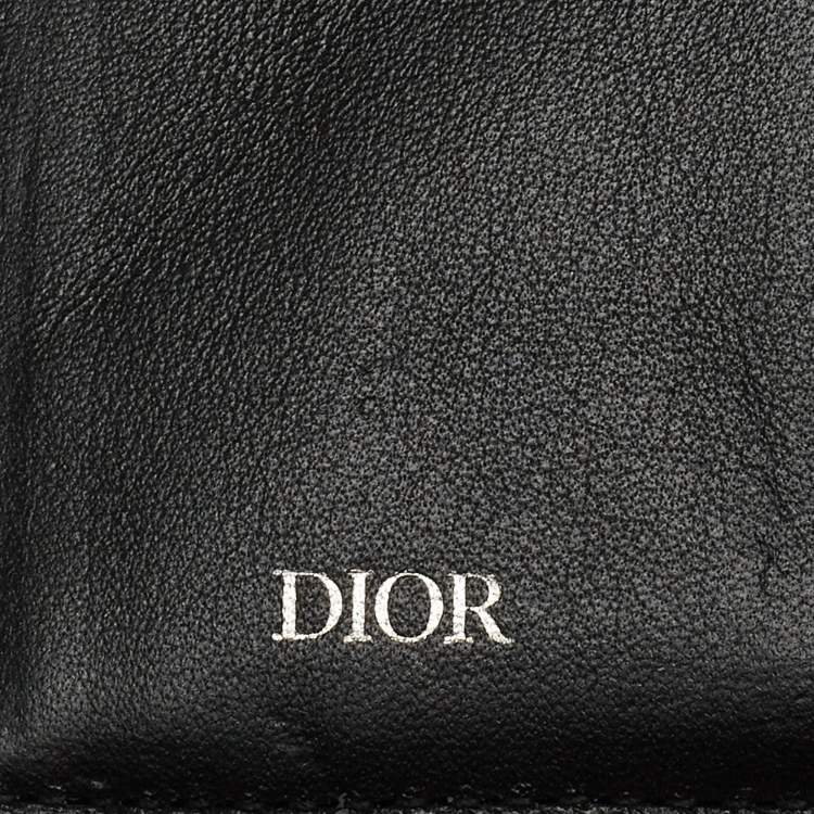 Pre Owned Dior Black Oblique Jacquard Bifold Wallet