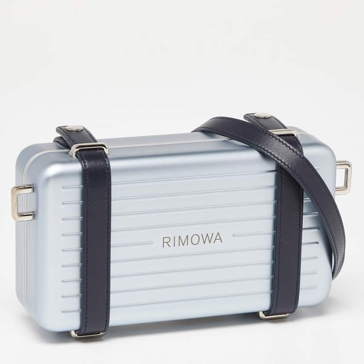 Pre Owned Dior x Rimowa Blue Aluminum and Leather Personal Clutch Bag