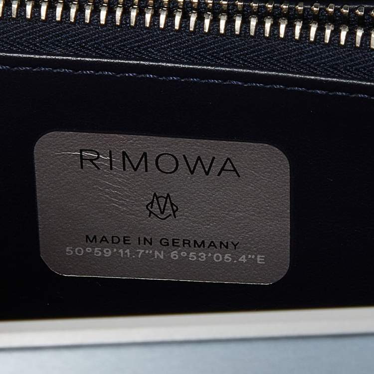 Pre Owned Dior x Rimowa Blue Aluminum and Leather Personal Clutch Bag