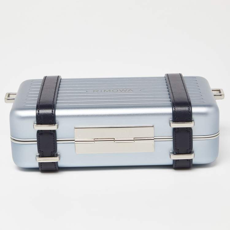Pre Owned Dior x Rimowa Blue Aluminum and Leather Personal Clutch Bag