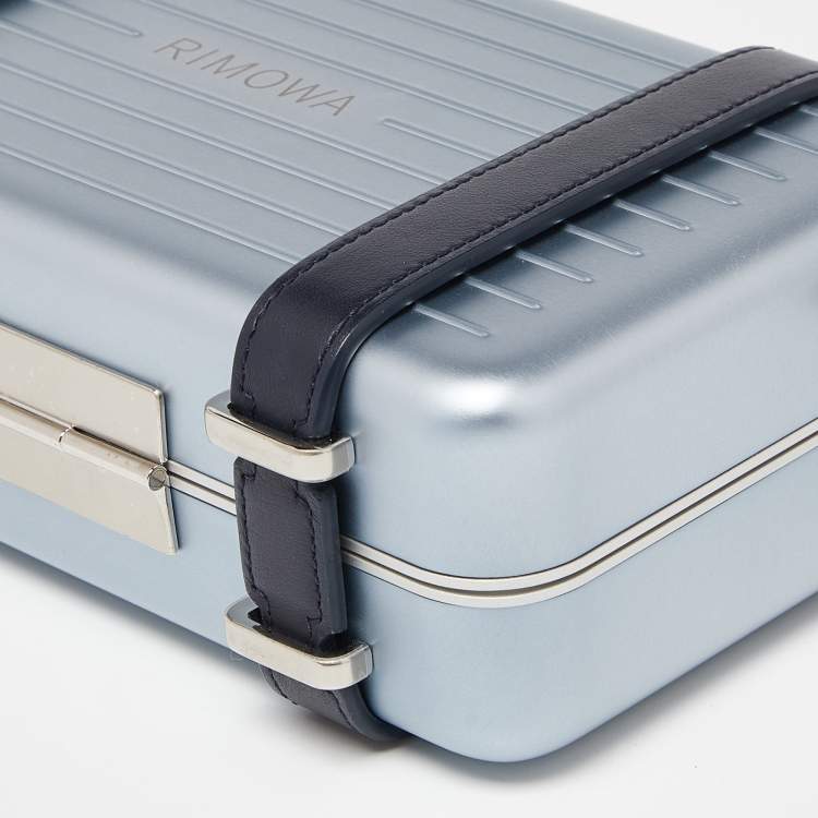 Pre Owned Dior x Rimowa Blue Aluminum and Leather Personal Clutch Bag