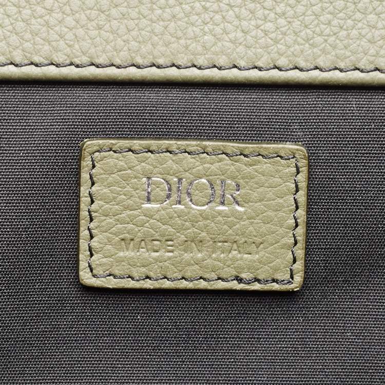 Pre Owned Dior Fatigue Green Leather Saddle Backpack