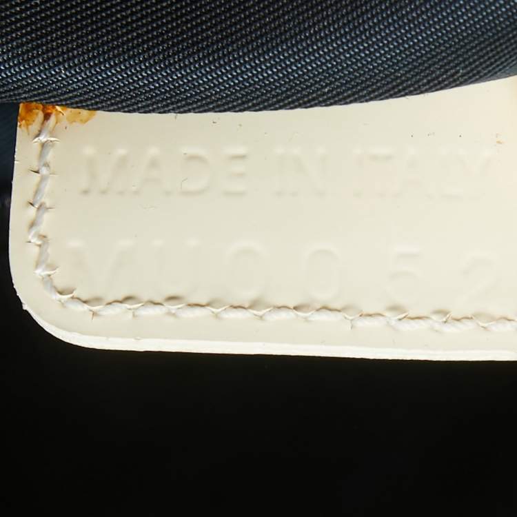 Pre Owned Dior Navy Blue/Off White Oblique PVC and Patent Leather Trotter No. 1 Messenger Bag