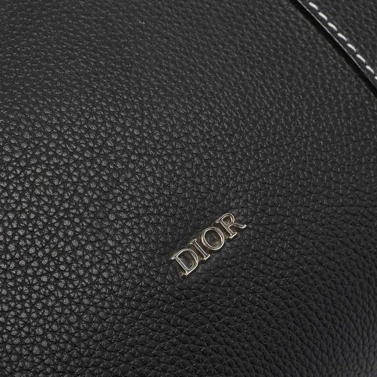 Pre Owned Dior Black Leather Lingot Briefcase Bag