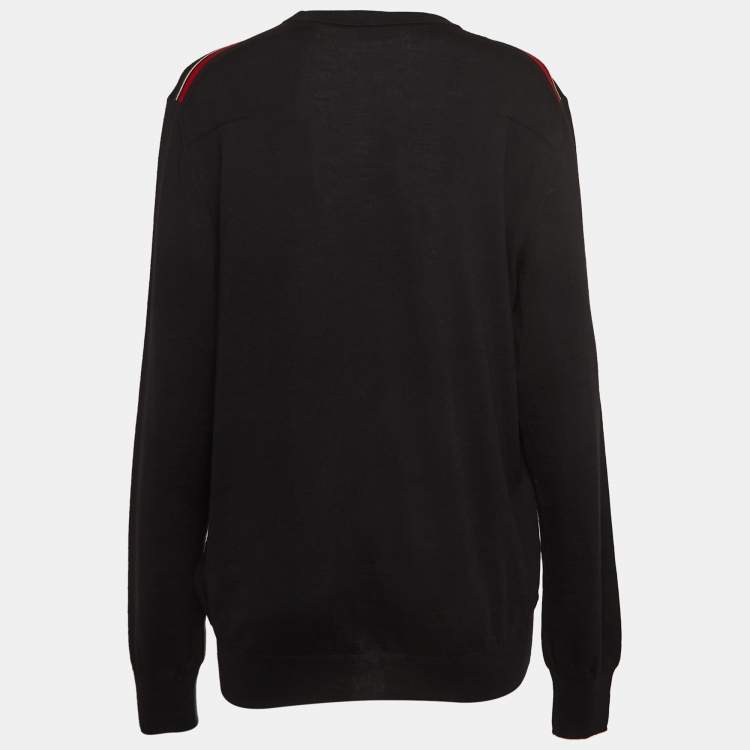 Pre Owned Dior Black Wool Knit Full Sleeves T-Shirt L