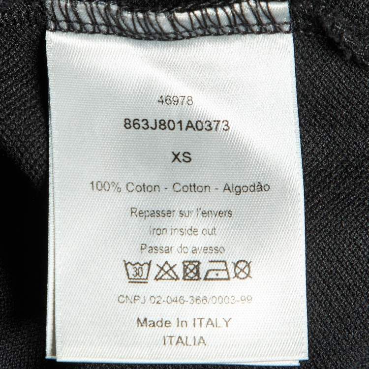 Pre Owned Dior Black Cotton Knit Polo T-shirt XS