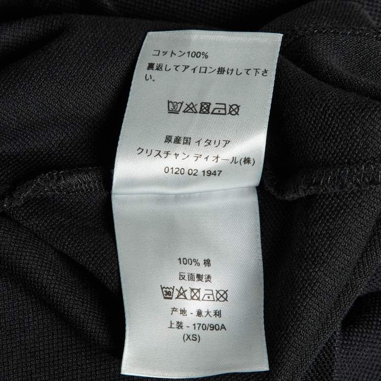 Pre Owned Dior Black Cotton Knit Polo T-shirt XS