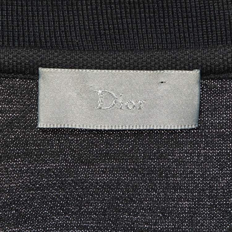 Pre Owned Dior Black Cotton Knit Polo T-shirt XS