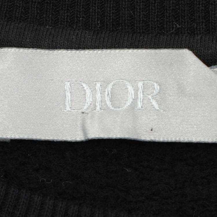 Pre Owned Dior X Raymond Pettibon Black Cotton Logo Embroidered Sweatshirt S