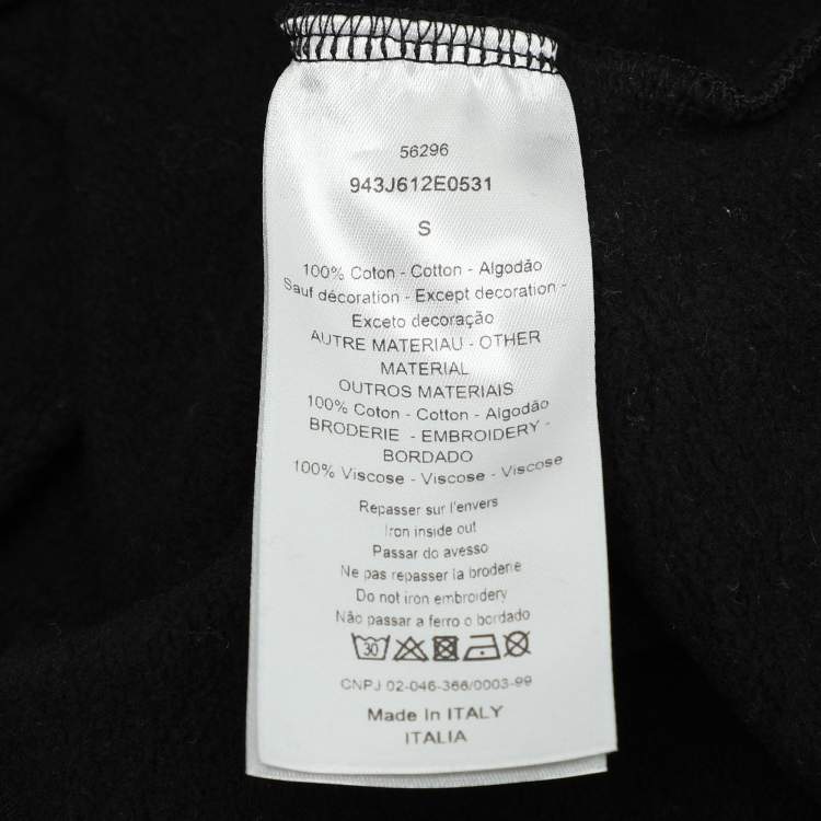 Pre Owned Dior X Raymond Pettibon Black Cotton Logo Embroidered Sweatshirt S