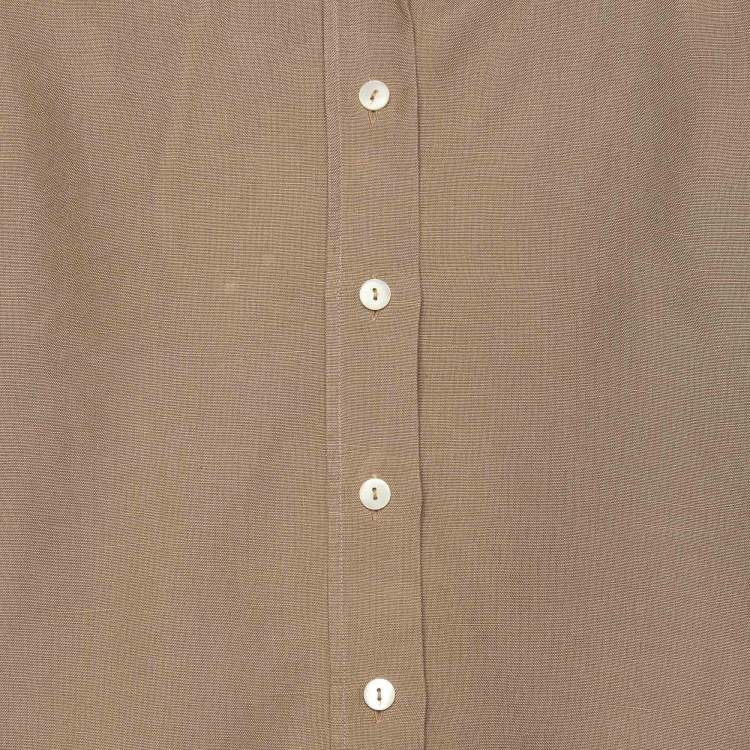 Pre Owned Dior Brown Linen Button Front Shirt L
