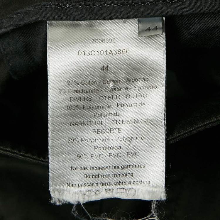 Pre Owned Dior Black Gabardine Cotton Cargo Pants XS