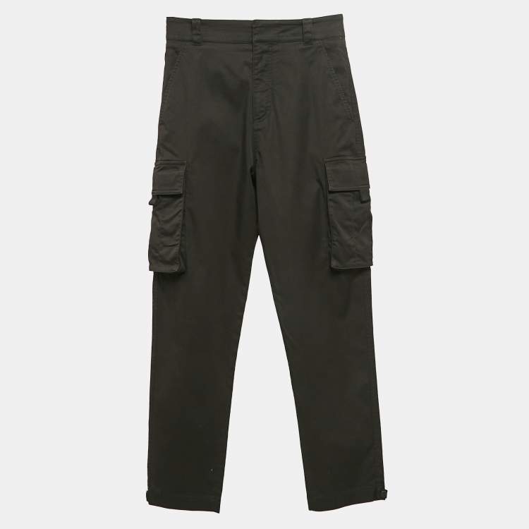 Pre Owned Dior Black Gabardine Cotton Cargo Pants XS