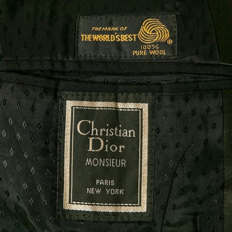 Pre Owned Christian Dior Monsieur Black Wool Tailored Blazer L
