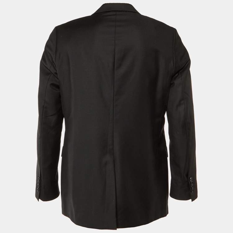 Pre Owned Dior Homme Black Wool Lapel Detail Tailored Blazer L
