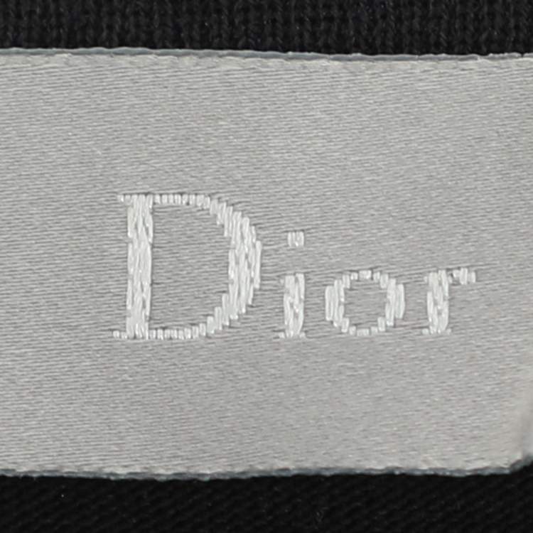 Pre Owned Dior Homme Black Printed & Embroidered Cotton Knit T-Shirt L