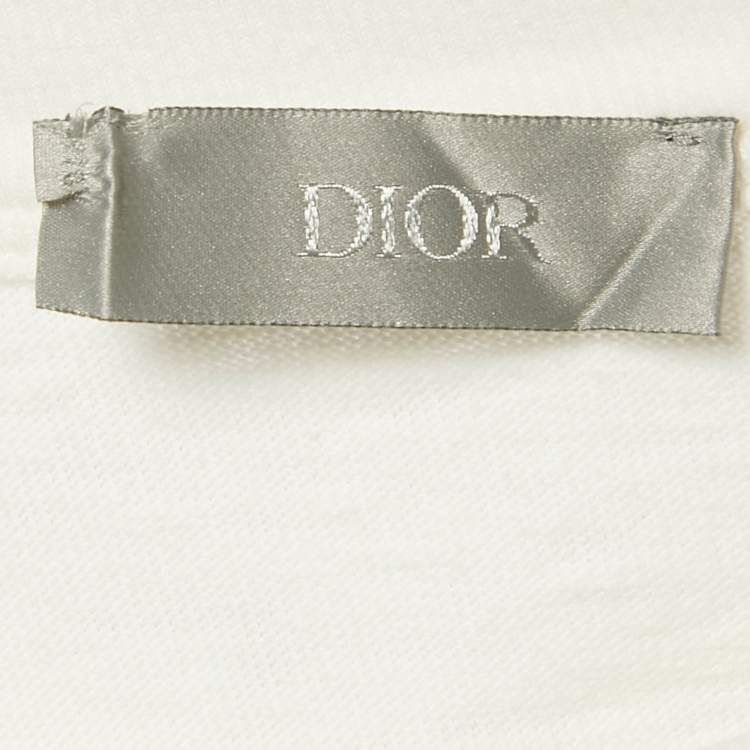 Pre Owned Dior Homme White Embroidered Cotton T-Shirt XXS