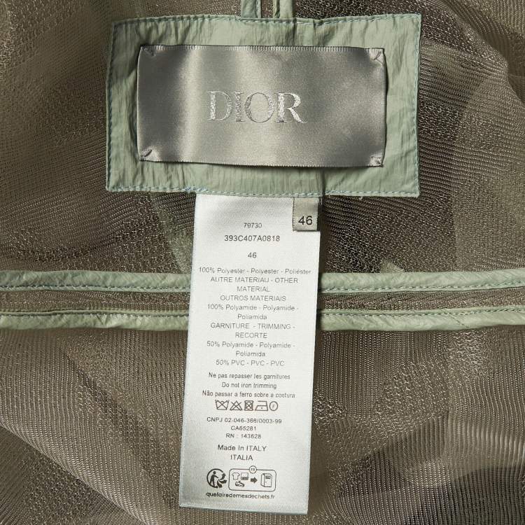 Pre Owned Dior Homme Grey Tulle Sheer Hooded Zip Up Jacket S