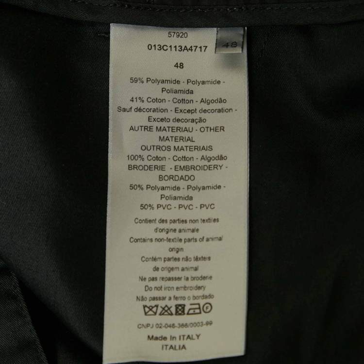 Pre Owned Dior Homme Black Synthetic Cargo Pants M