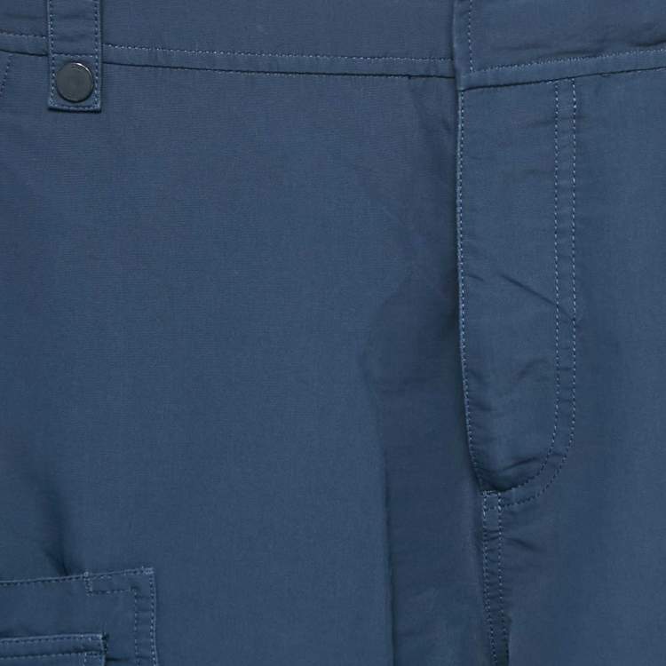 Pre Owned Dior Homme Navy Blue Synthetic Blend Cargo Shorts M