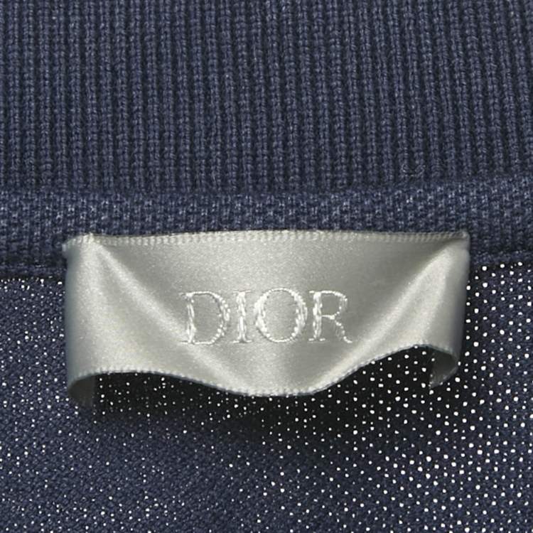 Pre Owned Dior Homme Navy Blue Cotton CD Icon Polo T-Shirt L