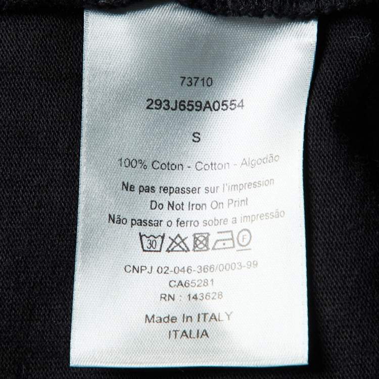 Pre Owned Dior Homme Black Cotton Knit Logo Embroidered Oversized T-Shirt S