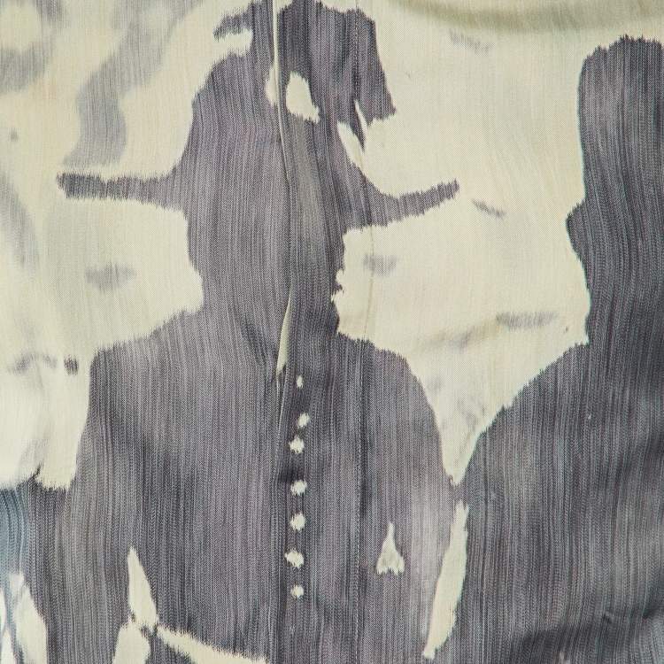 Pre Owned Dior Homme Grey Printed Silk Button Front Shirt S