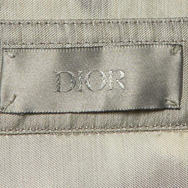 Pre Owned Dior Homme Grey Printed Silk Button Front Shirt S