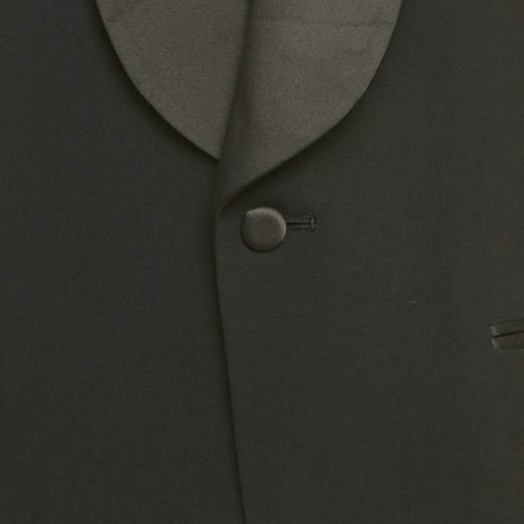 Pre Owned Christian Dior Monsieur Vintage Black Wool Tuxedo Blazer L