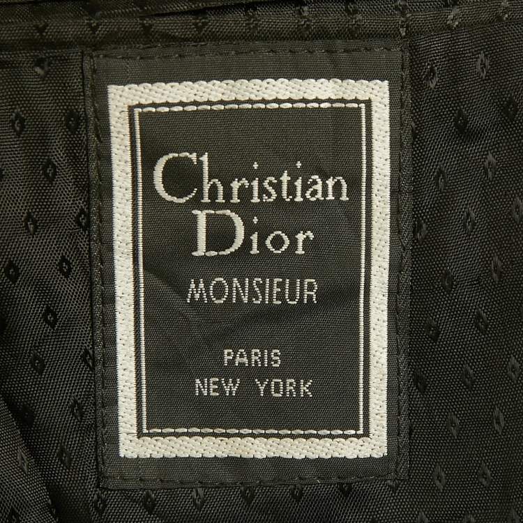 Pre Owned Christian Dior Monsieur Vintage Black Wool Tuxedo Blazer L