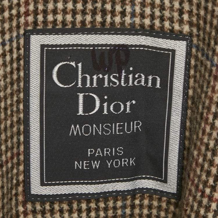Pre Owned Christian Dior Monsieur Beige Wool Blend Trench Coat S