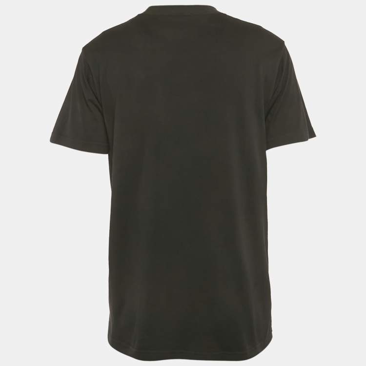 Pre Owned Dior Homme Black CD Embroidered Cotton T-Shirt M