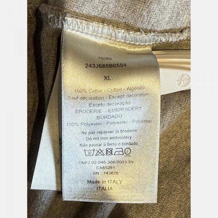 Pre Owned Dior Couture Grey Embroidery T-Shirt XL