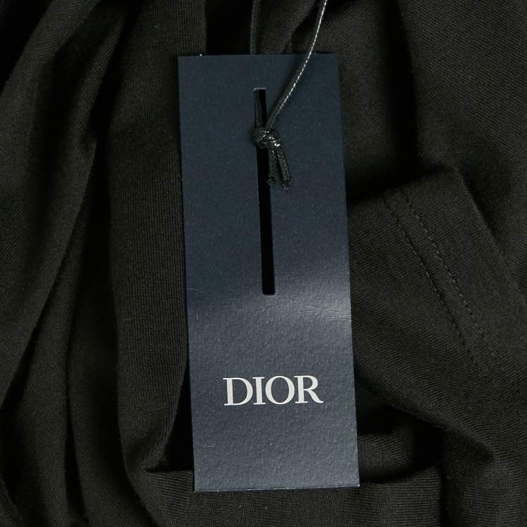 Pre Owned Dior Homme Black CD Icon Embroidered Cotton T-Shirt L