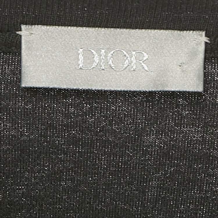 Pre Owned Dior Homme Black CD Icon Embroidered Cotton T-Shirt L