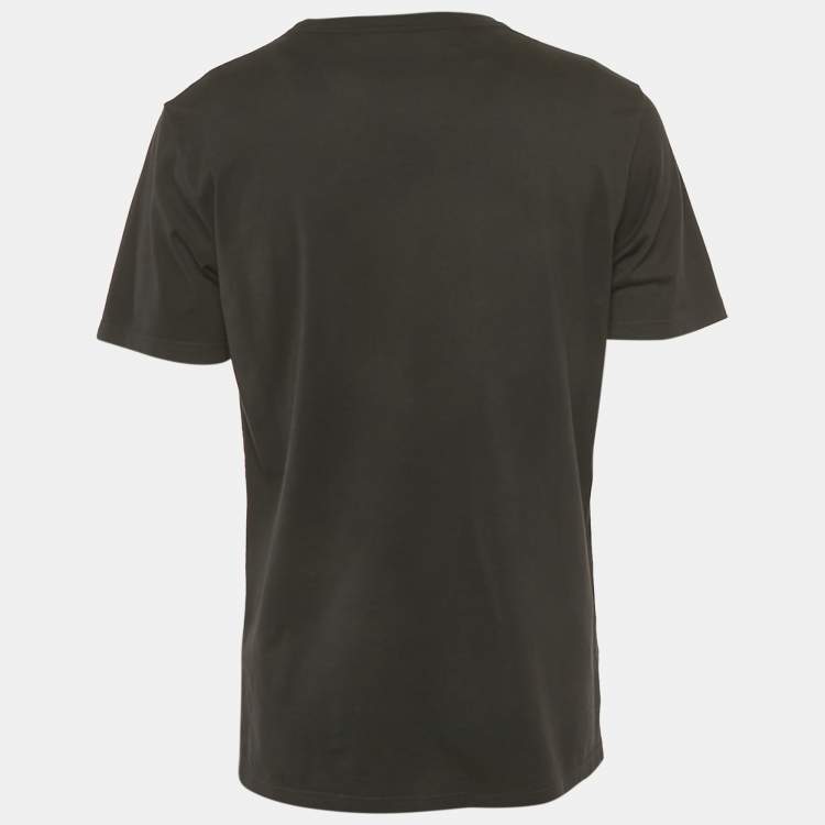 Pre Owned Dior Homme Black CD Icon Embroidered Cotton T-Shirt L