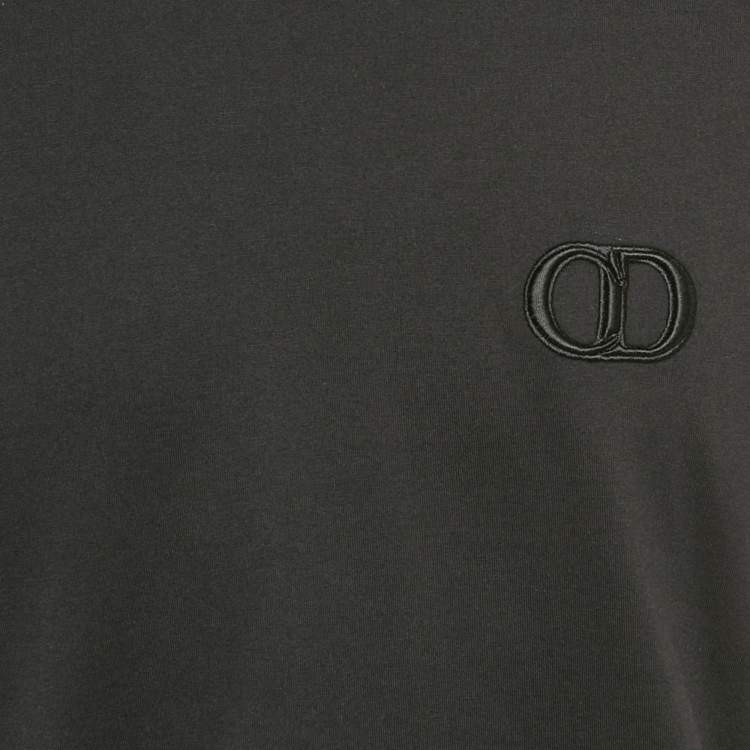 Pre Owned Dior Homme Black CD Icon Embroidered Cotton T-Shirt L