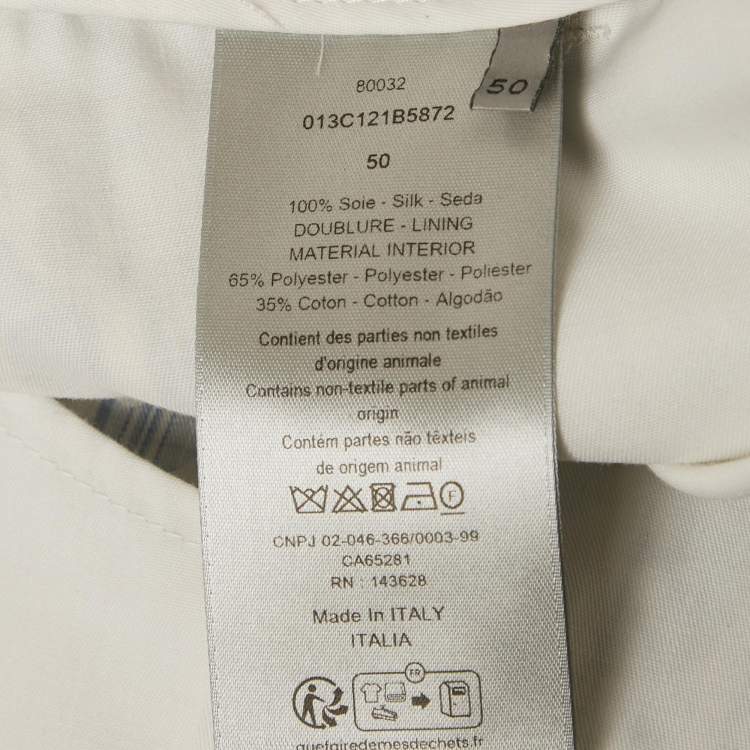 Pre Owned Dior Homme Blue Oblique Silk Bermuda Shorts L