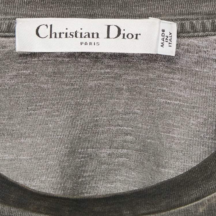 Pre Owned Dior Grey Erupting Volcano Print Cotton Crew Neck T-Shirt S