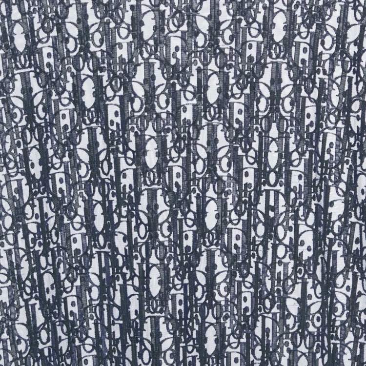 Pre Owned Dior Homme Navy Blue Oblique Jersey Sheer T-Shirt M