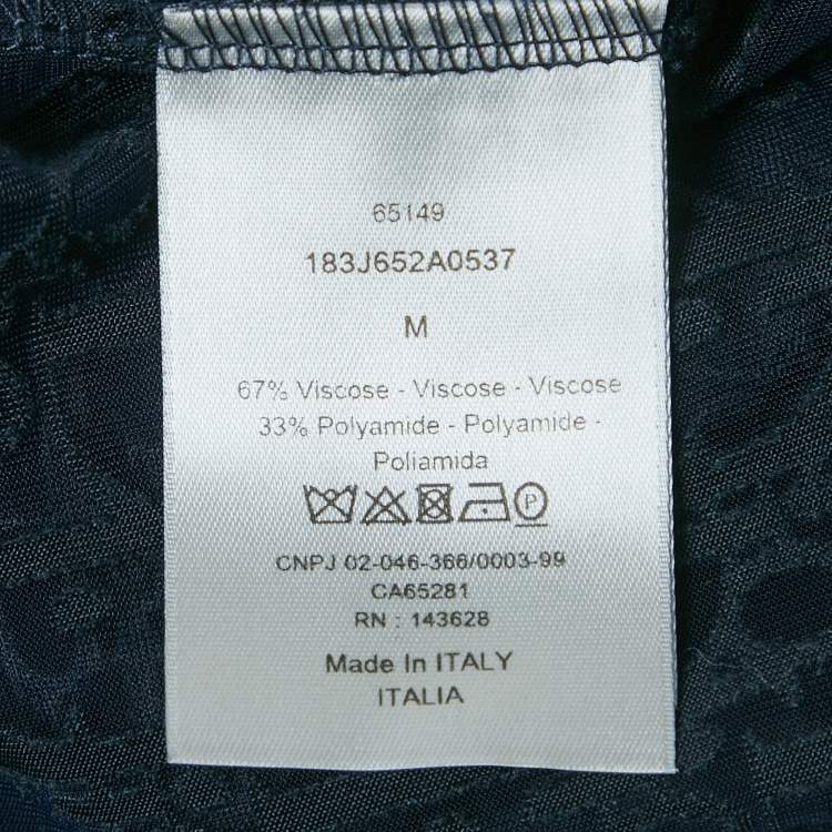 Pre Owned Dior Homme Navy Blue Oblique Jersey Sheer T-Shirt M