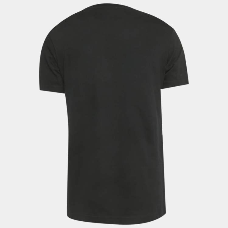 Pre Owned Dior X Hajime Sorayama Black Logo Embroidered Cotton Flower Patch T-Shirt XS