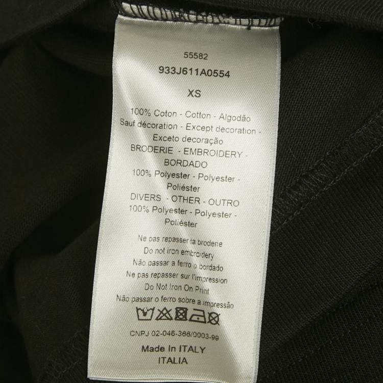 Pre Owned Dior X Hajime Sorayama Black Logo Embroidered Cotton Flower Patch T-Shirt XS