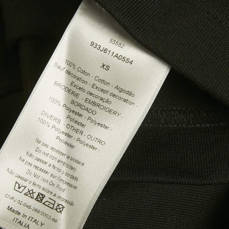 Pre Owned Dior X Hajime Sorayama Black Logo Embroidered Cotton Flower Patch T-Shirt XS