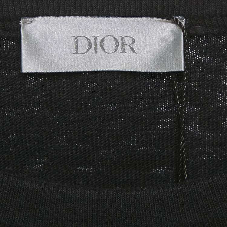 Pre Owned Dior Homme X Denim Tears Embroidered Black Cotton T-Shirt XXS 