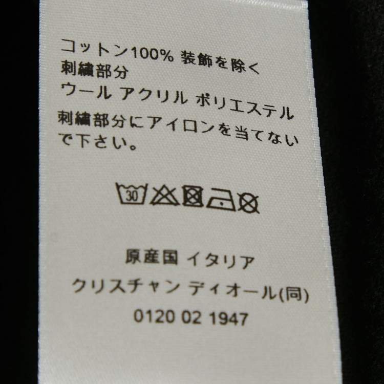 Pre Owned Dior Homme X Denim Tears Embroidered Black Cotton T-Shirt XXS 